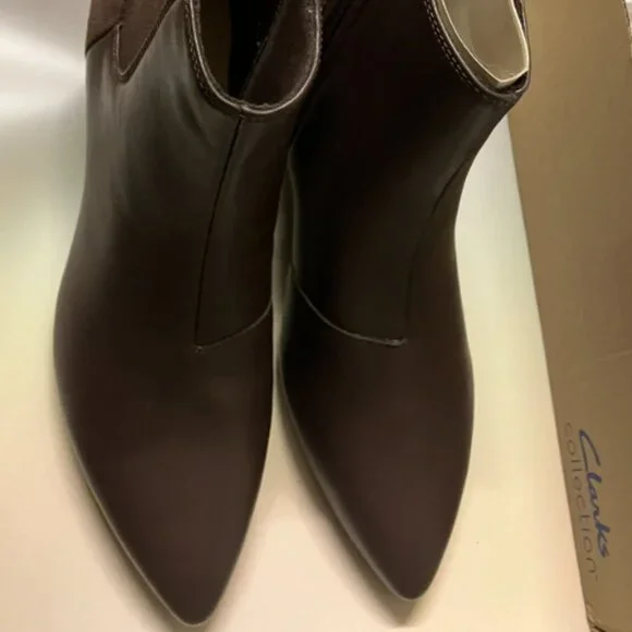 Clarks Women's Kepley Erin Fashion Boot Dark Brown Leather 9 M - Picture 3 of 10
